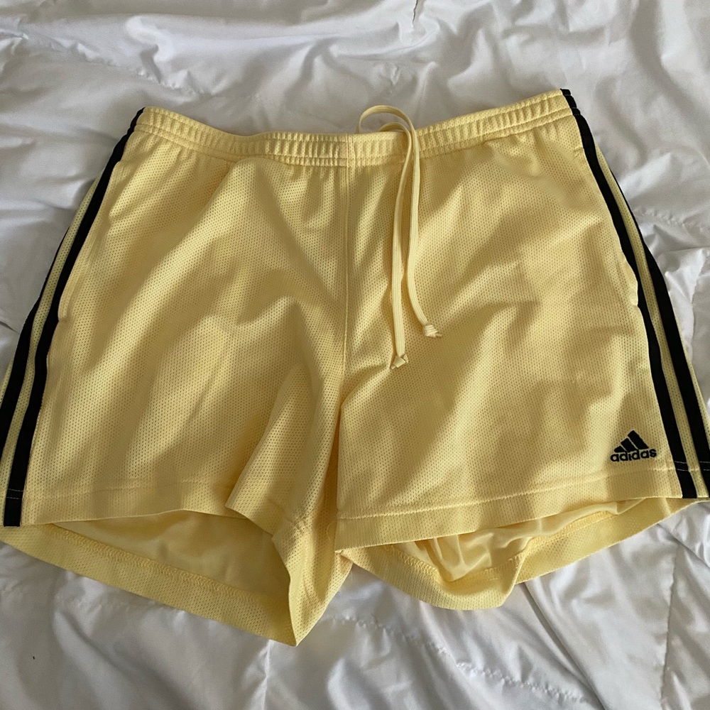 Yellow Adidas Drawstring Shorts